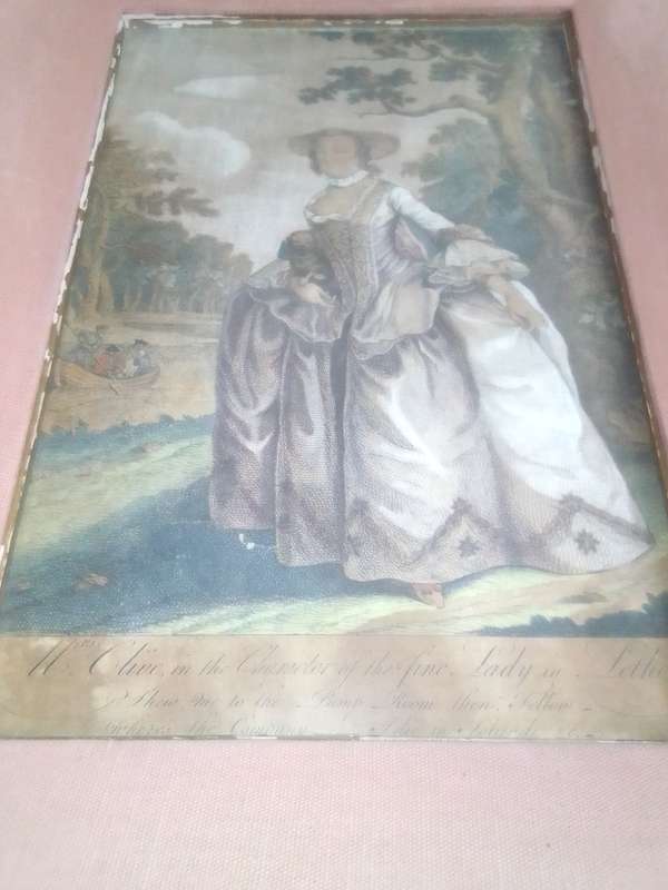 A Very old 1900's oil Painting. Mrs Clive. Show me to the Pumphouse. A painting under matt glass