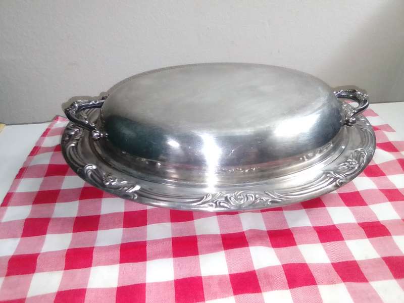 Vintage EMESS lidded TUREEN. Silver Plated Oval Serving Dish, Casserole Dish