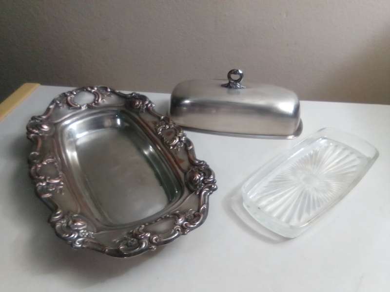 Wow. A ornate Silver Plate Lidded Butter with glass inner tray dish.