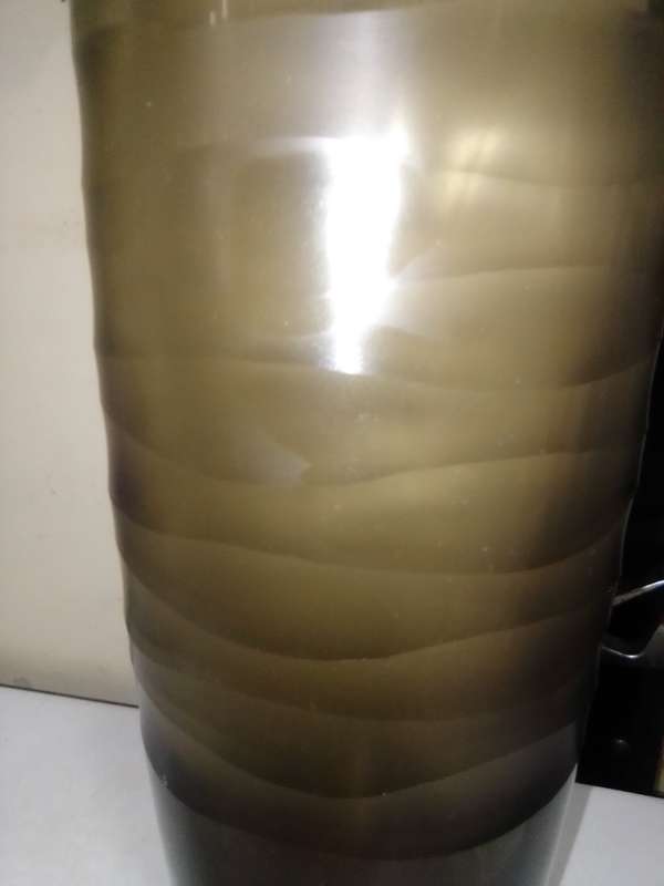 Tall vintage smoke Gray glass vase, retro mod Scandinavian modern.
