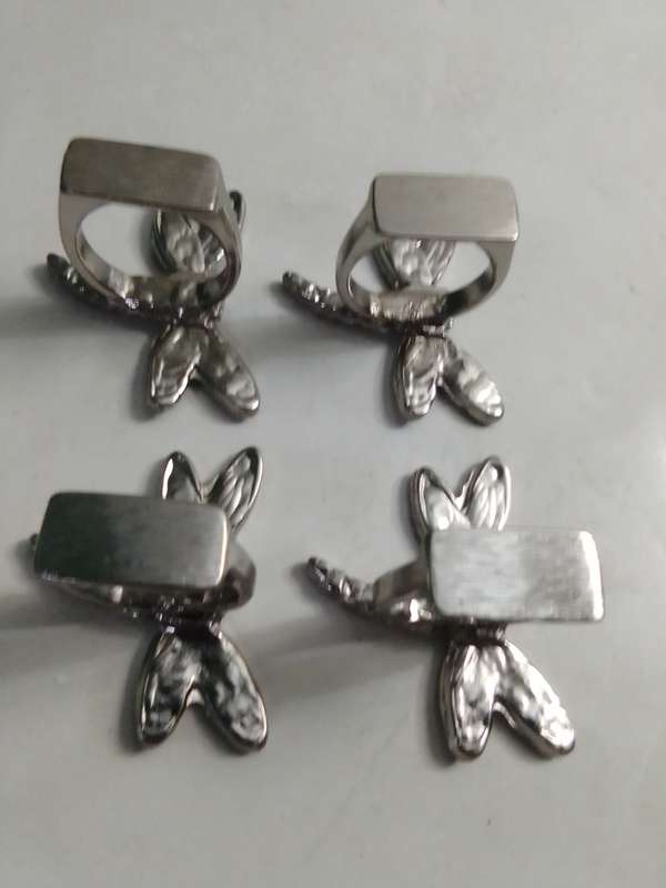 8 Grape fruit spoon set and 4 butterfly napkin rings