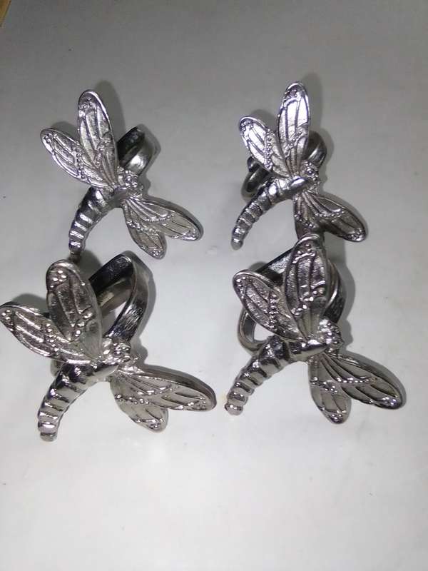 8 Grape fruit spoon set and 4 butterfly napkin rings