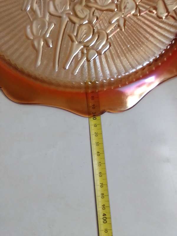 Vintage Arcoroc Glass Salad Bowl - Cristal dArques - Made in France + Platter Jeannette Iridescent