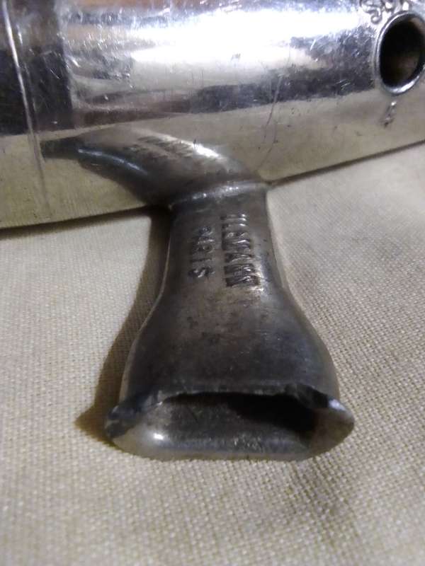 1890-1930 Antique Nickel plated. Wind instrument "UllMann" PARIS. FRENCH METAL CAST OCARINA