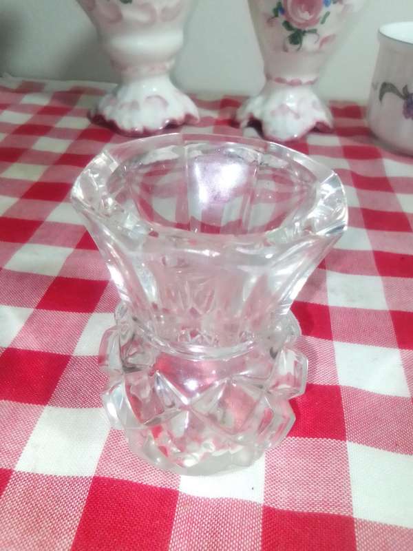 2 x mini Italian vases. Glass Toothpick holder. Villeroy & Boch "Riviera" custard Cup Luxembourg.