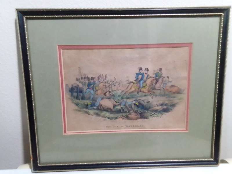 Battle of Waterloo. Advance of the British lines. 18 June 1815. Print original by Samuel Mitan.