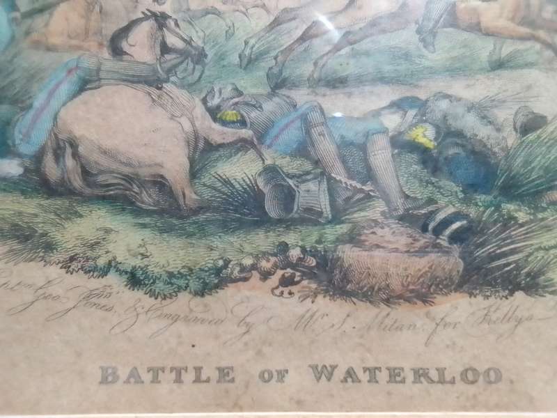 Battle of Waterloo. Advance of the British lines. 18 June 1815. Print original by Samuel Mitan.