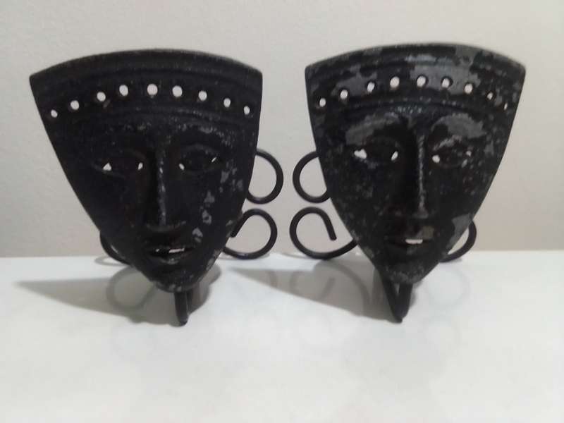 Wow  2 x Phantom of the Opera Masks wall mounted Candle holders