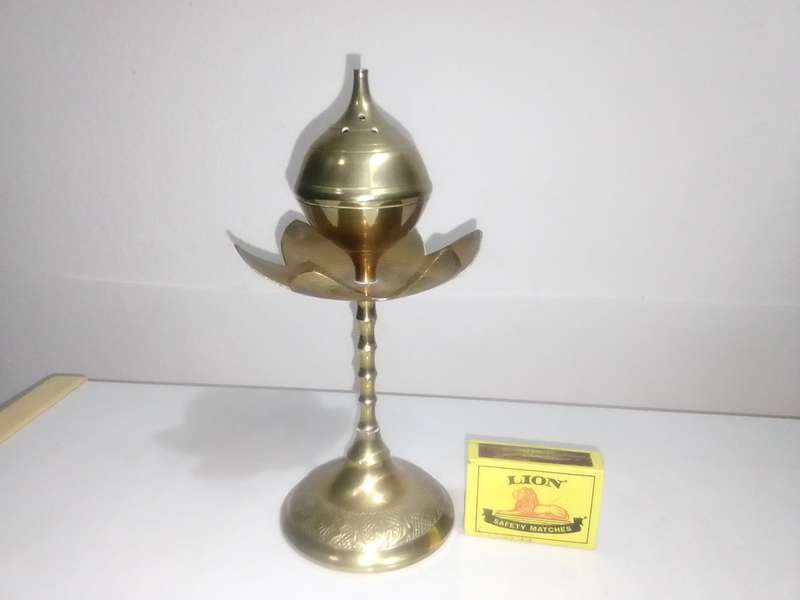 2 x Elegant Vintage Brass Perfume Rose Water Sprinkler|Old Brass Perfume Bottles Essence Holders.