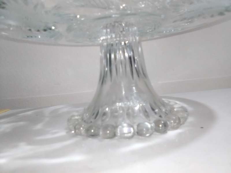 Large vintage glass made in ITALY Cake stand with EPNS Cake - lifter