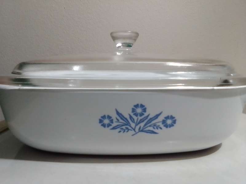 2 x Corning Ware No1 P-9-B 9in USA. Blue Corn Flower No2:A-71/2 B, 1.5lt Floral Casserole Dishes