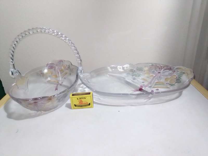 Ebay R1200-.  A Divided Relish Dish, Mikasa, Studio Nova, Festive Flower + Bowl with Handle.