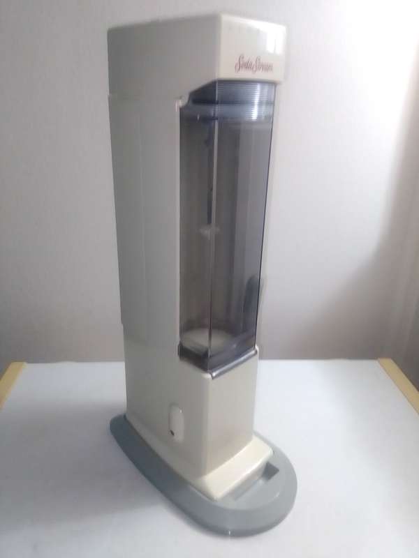 A Classic Soda Stream with gas in bottle and working. In good condition.
