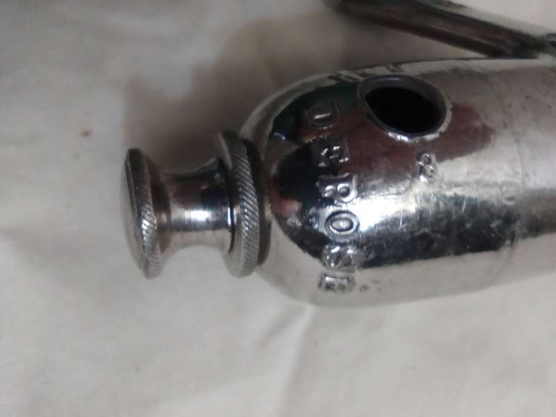 1890-1930 Antique Nickel plated. Wind instrument "UllMann" PARIS. FRENCH METAL CAST OCARINA