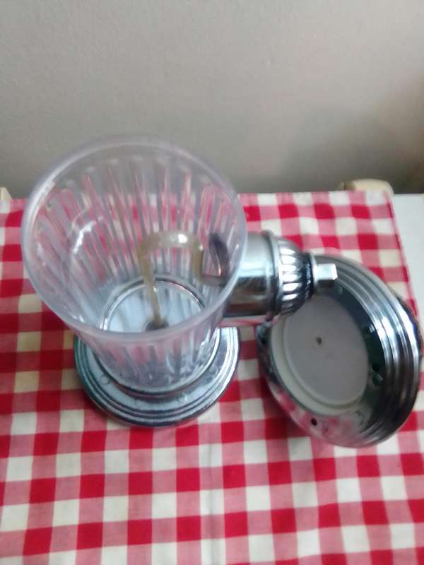 Wow 3 Items. A Soda pump Fire Hydrant, Clear Ice crusher. Old Knight bar accessories on hanger.