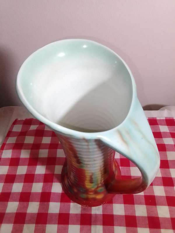 1940 Pitcher/Vase, Vintage Royal Art Pottery Longton/Falcon Ware 26cm Jug, Deco Style.