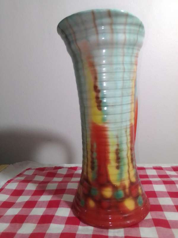 1940 Pitcher/Vase, Vintage Royal Art Pottery Longton/Falcon Ware 26cm Jug, Deco Style.