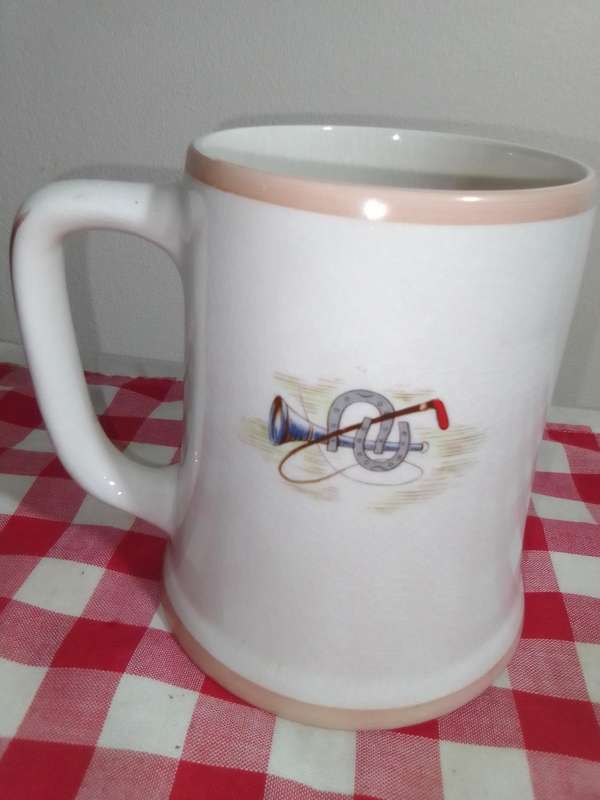 Vintage English Hunting Scenes Ambassador Ware - Made in England - Large Ceramic Beer Mug or Tankard