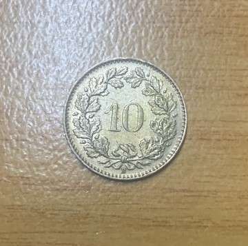 !!! Switzerland 1957 - 10 Rappen !!!