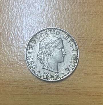 !!! Switzerland 1959 - 20 Rappen !!!