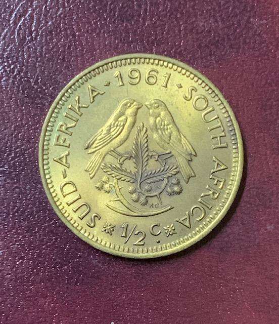 !!! South Africa Union 1961 1/2 cent !!!