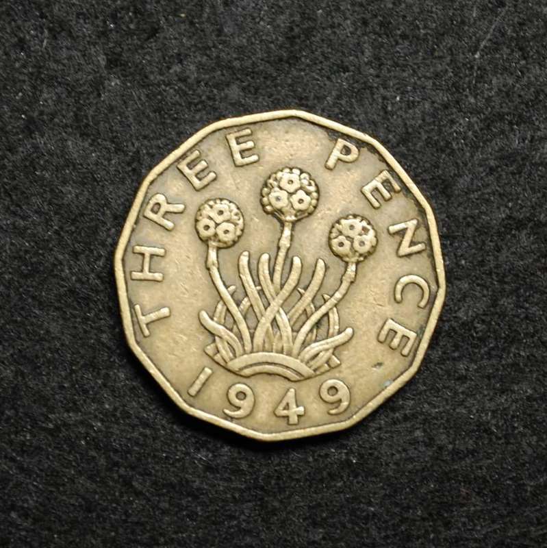 !!! British Brass 3 Pence - 1949 !!!