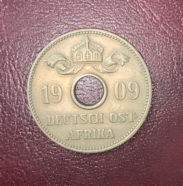 !!! German East Africa 1909 J - 10 Heller !!!