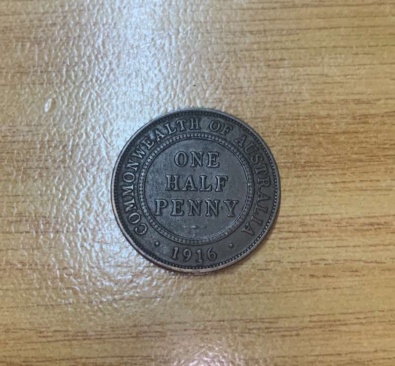 !!! Australia 1916  - 1 /2 Penny  !!!