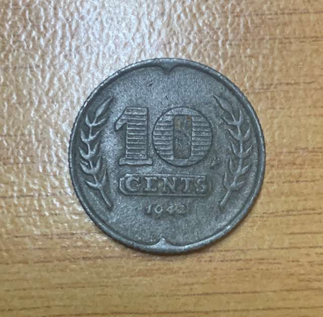 !!! Netherlands 1942 Zinc 10 Cent  !!!