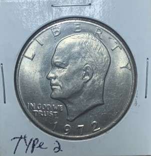 !!! USA 1972 Type 2 Eisenhower Dollar  !!!