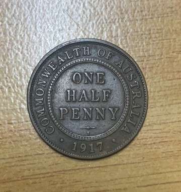 !!! Australia 1917  - 1 /2 Penny  !!!