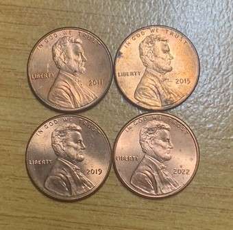 !!! USA Lot of 4 x Shield Penny's/ 1 Cent  !!!
