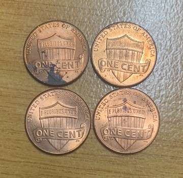 !!! USA Lot of 4 x Shield Penny's/ 1 Cent  !!!