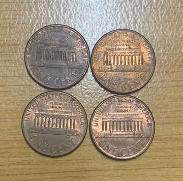 !!! USA Lot of 4 x Memorial Penny's/ 1 Cent  !!!