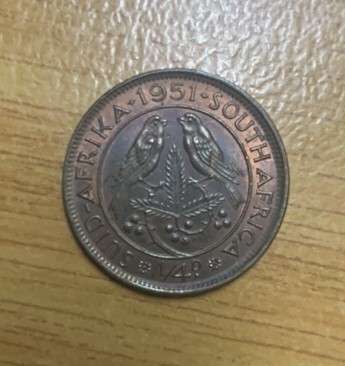 !!! South Africa Union 1951 Quarter Penny !!!