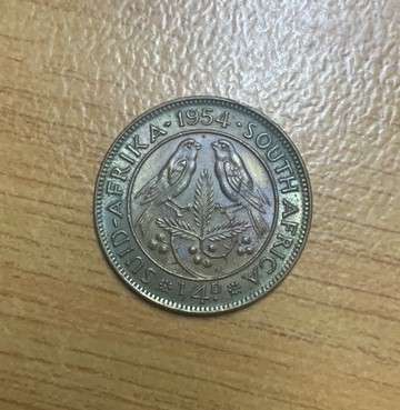 !!! South Africa Union 1954 Quarter Penny !!!