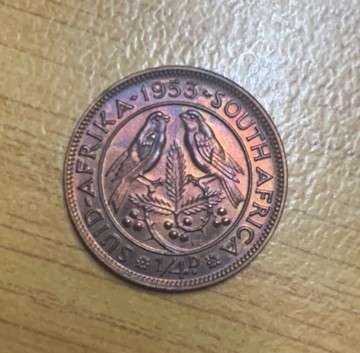 !!! South Africa Union 1953 Quarter Penny !!!