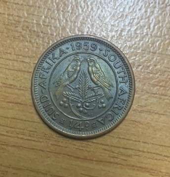 !!! South Africa Union 1959 Quarter Penny !!!