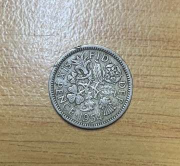 !!! British  6 Pence - 1954 !!!