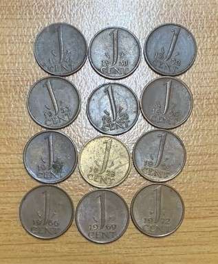!!! Netherlands Lot of 1 Cents all different dates  !!!