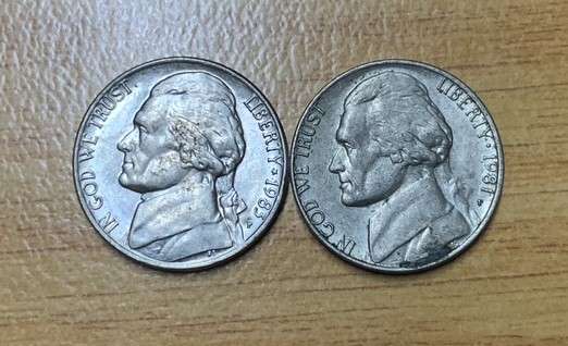!!! USA 1980's 5 Cents/Nickels  !!!