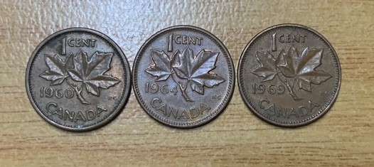 !!! Canada 1 Cents from the 60"s  !!!