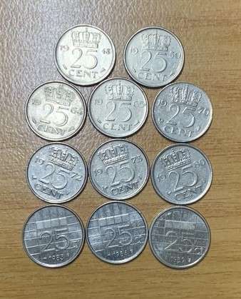 !!! Netherlands  25 Cents Coins !!!