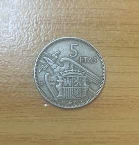 !!! Spain 1957 - 5 Pesetas  !!!
