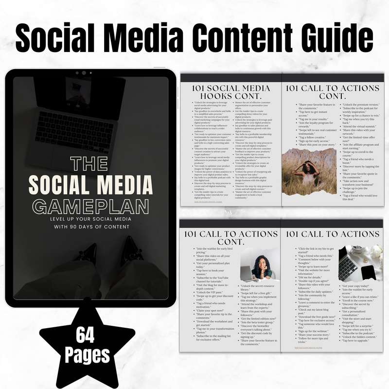 90 Days Of Social Media Content Guide with Master Resell Rights (MRR) and Private Label Rights (PLR)