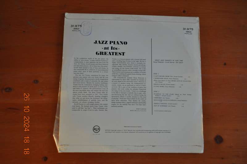 Oscar Peterson / Erroll Garner / Art Tatum - Great Jazz Pianists Of Our Time (Vinyl LP)