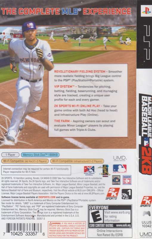 Major League Baseball 2K8 (PSP)