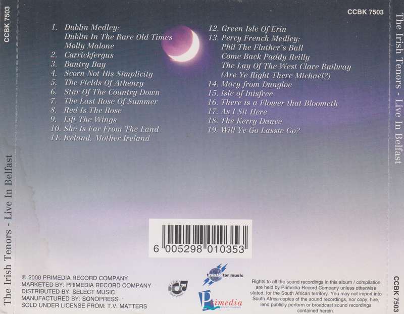 The Irish Tenors - Live in Belfast (CD)