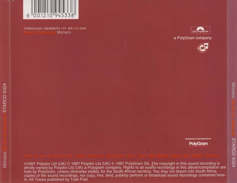 Monaco - Music For Pleasure (CD)