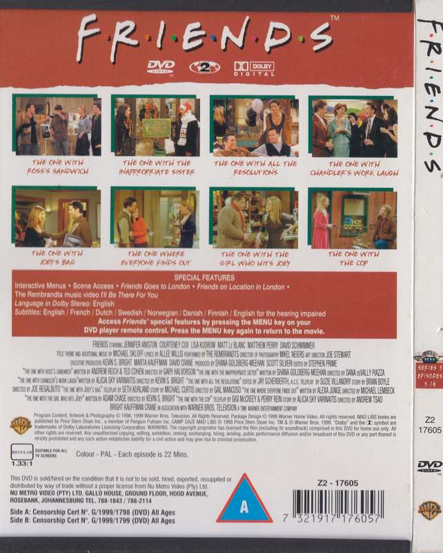 Friends - Season 5 : Episodes 9-16 (DVD)